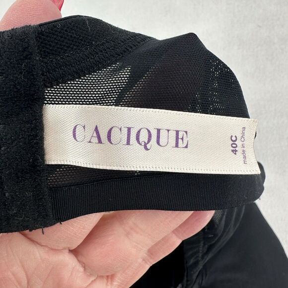 Cacique Bra 40C Black Cooling French‎ Full Coverage Adjustable Minimalist Comfy - Picture 7 of 9